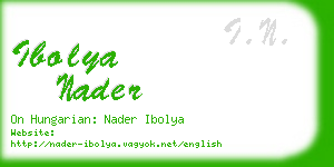 ibolya nader business card
